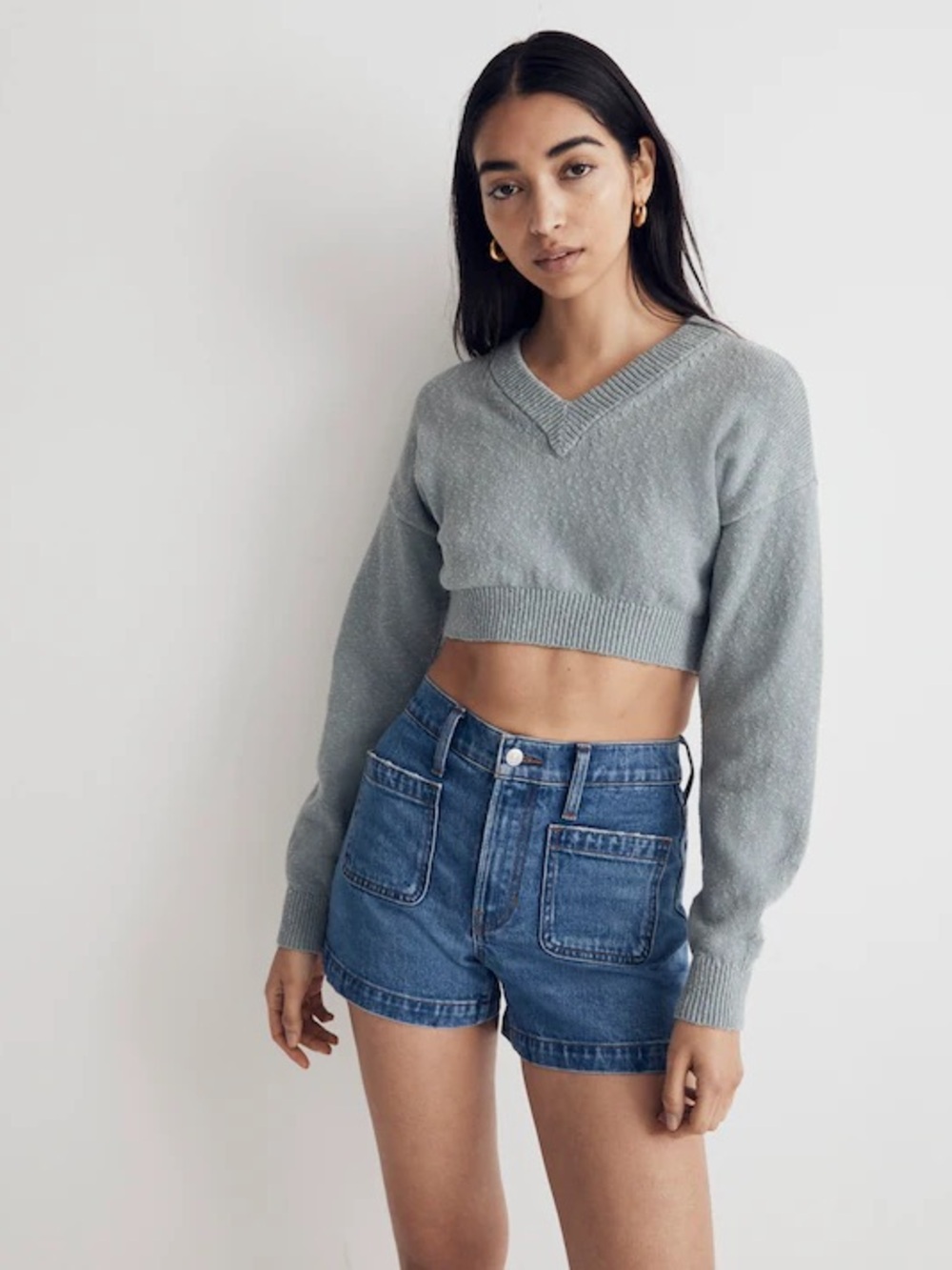 MADEWELL Emmett High Rise Sailor Denim Jean Shorts Size 28